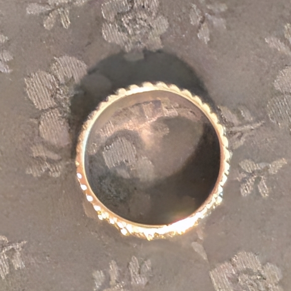 Solid Sterling Silver Cigar Band Floral Ring Size 8 - Picture 6 of 10